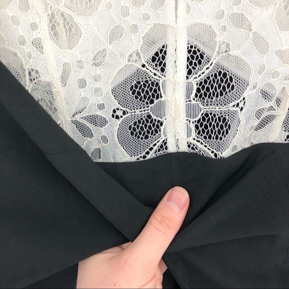 NWOT SANDRO Paris Nita Layered Lace Dress Black White S - Picture 10 of 12